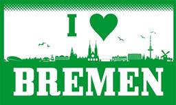 Bild von Flagge I love Bremen-Fahne Flagge I love Bremen-Flagge im Fahnenshop bestellen