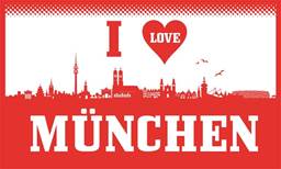 Bild von Flagge I love München-Fahne Flagge I love München-Flagge im Fahnenshop bestellen