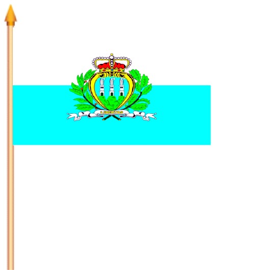 Bild von Stockflaggen San Marino  (45 x 30 cm)-Fahne Stockflaggen San Marino  (45 x 30 cm)-Flagge im Fahnenshop bestellen