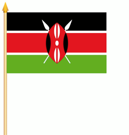 Bild von Stockflaggen Kenia  (45 x 30 cm)-Fahne Stockflaggen Kenia  (45 x 30 cm)-Flagge im Fahnenshop bestellen