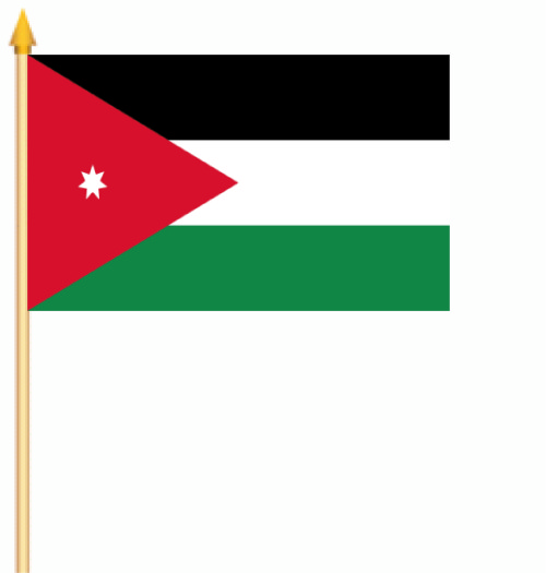 Bild von Stockflaggen Jordanien  (45 x 30 cm)-Fahne Stockflaggen Jordanien  (45 x 30 cm)-Flagge im Fahnenshop bestellen