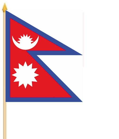 Bild von Stockflaggen Nepal  (45 x 30 cm)-Fahne Stockflaggen Nepal  (45 x 30 cm)-Flagge im Fahnenshop bestellen
