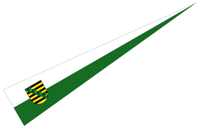 Wimpel Freistaat Sachsen (150 x 30 cm)-Fahne Wimpel Freistaat Sachsen (150  x 30 cm)-Flagge im Fahnenshop bestellen