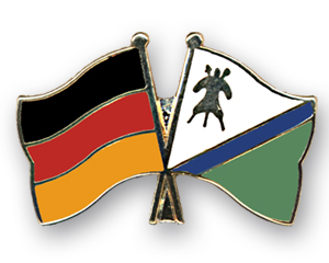Bild von Freundschafts-Pin  Deutschland - Lesotho (1987-2006)-Fahne Freundschafts-Pin  Deutschland - Lesotho (1987-2006)-Flagge im Fahnenshop bestellen
