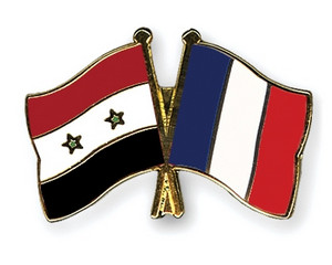 Bild von Freundschafts-Pin  Syrien- Frankreich-Fahne Freundschafts-Pin  Syrien- Frankreich-Flagge im Fahnenshop bestellen