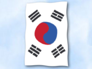 Bild von Flagge Südkorea  im Hochformat (Glanzpolyester)-Fahne Flagge Südkorea  im Hochformat (Glanzpolyester)-Flagge im Fahnenshop bestellen