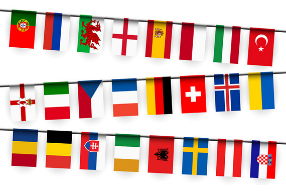 Bild von Flaggenkette Europa 6,9 Meter-Fahne Flaggenkette Europa 6,9 Meter-Flagge im Fahnenshop bestellen