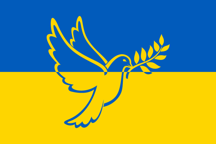 Ukraine Flagge kaufen & mit Friedenstaube - Vispronet