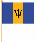 Bild von Stockflaggen Barbados  (45 x 30 cm)-Fahne Stockflaggen Barbados  (45 x 30 cm)-Flagge im Fahnenshop bestellen