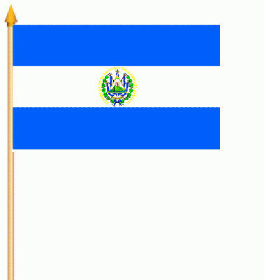 Bild von Stockflaggen El Salvador  (45 x 30 cm)-Fahne Stockflaggen El Salvador  (45 x 30 cm)-Flagge im Fahnenshop bestellen