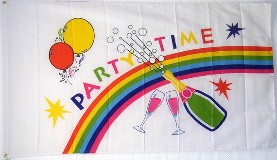 90 x 150 cm Fahnen Flagge Party Time 