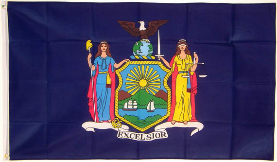 Bundesstaat New York TISCHFAHNE 10 x 15 cm flaggen AZ FLAG TISCHFLAGGE New York 15x10cm goldene splitze