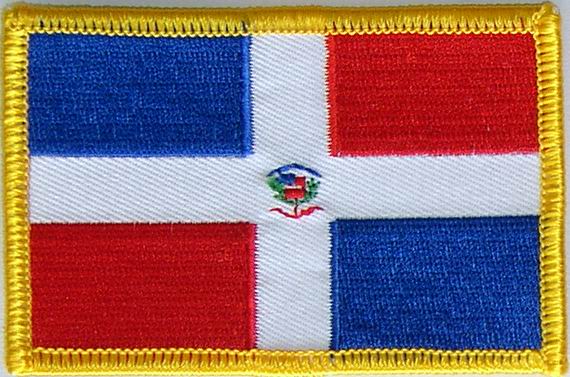 Bild von Aufnäher Flagge Dominikanische Republik-Fahne Aufnäher Flagge Dominikanische Republik-Flagge im Fahnenshop bestellen