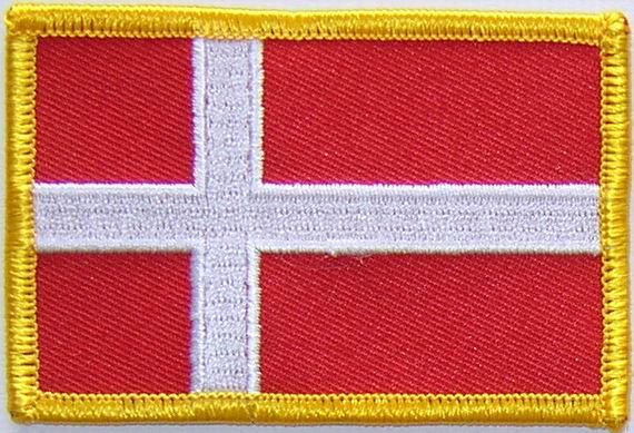 Größe 6,5 x 4,0 cm ca Aufnäher Länderfahne Dänemark 1 x Aufbügler 