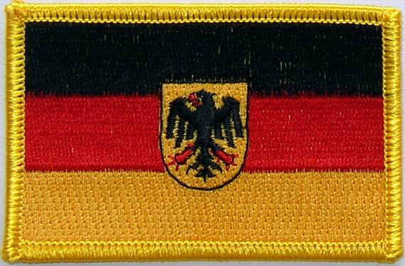 Bild von Aufnäher Flagge Deutschland  mit Bundesadler-Fahne Aufnäher Flagge Deutschland  mit Bundesadler-Flagge im Fahnenshop bestellen