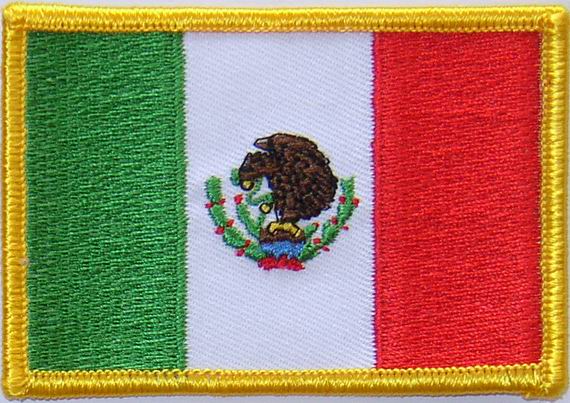 Bild von Aufnäher Flagge Mexiko-Fahne Aufnäher Flagge Mexiko-Flagge im Fahnenshop bestellen