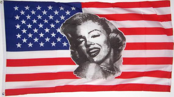 Bild von Flagge USA mit Marilyn Monroe-Fahne Flagge USA mit Marilyn Monroe-Flagge im Fahnenshop bestellen