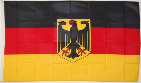 Bild von Flagge Deutschland  mit Wappen (ähnl. Bundesdienstflagge)-Fahne Deutschland  mit Wappen (ähnl. Bundesdienstflagge)-Flagge im Fahnenshop bestellen