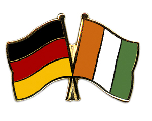 Bild von Freundschafts-Pin  Deutschland - Côte d´lvoire-Fahne Freundschafts-Pin  Deutschland - Côte d´lvoire-Flagge im Fahnenshop bestellen