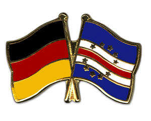 Bild von Freundschafts-Pin  Deutschland - Kap Verde-Fahne Freundschafts-Pin  Deutschland - Kap Verde-Flagge im Fahnenshop bestellen