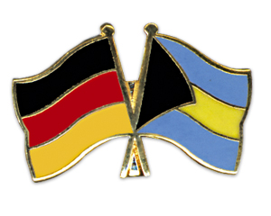 Bild von Freundschafts-Pin  Deutschland - Bahamas-Fahne Freundschafts-Pin  Deutschland - Bahamas-Flagge im Fahnenshop bestellen