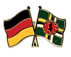 Bild von Freundschafts-Pin  Deutschland - Dominica-Fahne Freundschafts-Pin  Deutschland - Dominica-Flagge im Fahnenshop bestellen