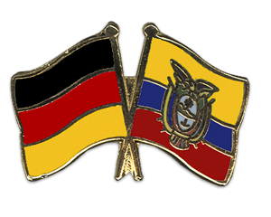 Bild von Freundschafts-Pin  Deutschland - Ecuador-Fahne Freundschafts-Pin  Deutschland - Ecuador-Flagge im Fahnenshop bestellen