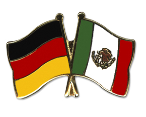 Bild von Freundschafts-Pin  Deutschland - Mexiko-Fahne Freundschafts-Pin  Deutschland - Mexiko-Flagge im Fahnenshop bestellen