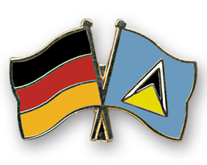 Bild von Freundschafts-Pin  Deutschland - St. Lucia-Fahne Freundschafts-Pin  Deutschland - St. Lucia-Flagge im Fahnenshop bestellen