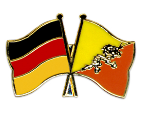 Bild von Freundschafts-Pin  Deutschland - Bhutan-Fahne Freundschafts-Pin  Deutschland - Bhutan-Flagge im Fahnenshop bestellen