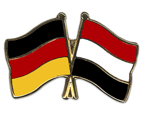 Bild von Freundschafts-Pin  Deutschland - Jemen-Fahne Freundschafts-Pin  Deutschland - Jemen-Flagge im Fahnenshop bestellen