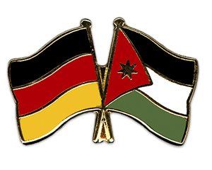 Bild von Freundschafts-Pin  Deutschland - Jordanien-Fahne Freundschafts-Pin  Deutschland - Jordanien-Flagge im Fahnenshop bestellen