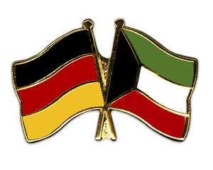 Bild von Freundschafts-Pin  Deutschland - Kuwait-Fahne Freundschafts-Pin  Deutschland - Kuwait-Flagge im Fahnenshop bestellen