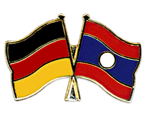 Bild von Freundschafts-Pin  Deutschland - Laos-Fahne Freundschafts-Pin  Deutschland - Laos-Flagge im Fahnenshop bestellen