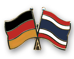 Bild von Freundschafts-Pin  Deutschland - Thailand-Fahne Freundschafts-Pin  Deutschland - Thailand-Flagge im Fahnenshop bestellen