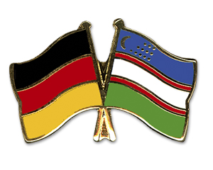 Bild von Freundschafts-Pin  Deutschland - Usbekistan-Fahne Freundschafts-Pin  Deutschland - Usbekistan-Flagge im Fahnenshop bestellen