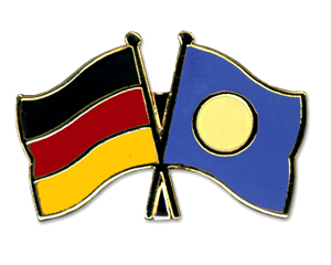Bild von Freundschafts-Pin  Deutschland - Palau-Fahne Freundschafts-Pin  Deutschland - Palau-Flagge im Fahnenshop bestellen