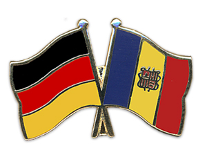 Bild von Freundschafts-Pin  Deutschland - Andorra-Fahne Freundschafts-Pin  Deutschland - Andorra-Flagge im Fahnenshop bestellen