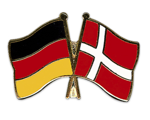 Bild von Freundschafts-Pin  Deutschland - Dänemark-Fahne Freundschafts-Pin  Deutschland - Dänemark-Flagge im Fahnenshop bestellen