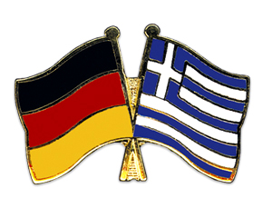 Bild von Freundschafts-Pin  Deutschland - Griechenland-Fahne Freundschafts-Pin  Deutschland - Griechenland-Flagge im Fahnenshop bestellen