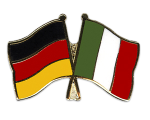Bild von Freundschafts-Pin  Deutschland - Italien-Fahne Freundschafts-Pin  Deutschland - Italien-Flagge im Fahnenshop bestellen