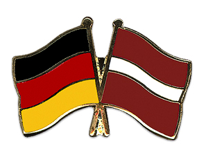 Bild von Freundschafts-Pin  Deutschland - Lettland-Fahne Freundschafts-Pin  Deutschland - Lettland-Flagge im Fahnenshop bestellen