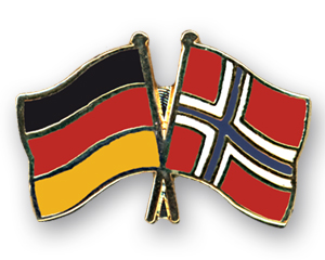Bild von Freundschafts-Pin  Deutschland - Norwegen-Fahne Freundschafts-Pin  Deutschland - Norwegen-Flagge im Fahnenshop bestellen