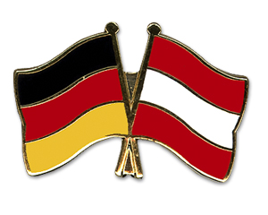 Bild von Freundschafts-Pin  Deutschland - Österreich-Fahne Freundschafts-Pin  Deutschland - Österreich-Flagge im Fahnenshop bestellen