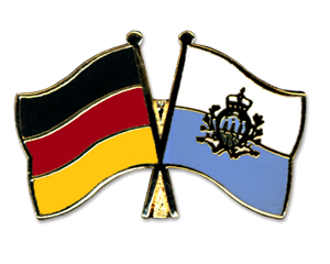 Bild von Freundschafts-Pin  Deutschland - San Marino-Fahne Freundschafts-Pin  Deutschland - San Marino-Flagge im Fahnenshop bestellen