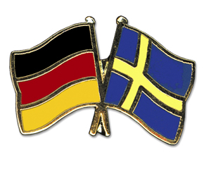 Bild von Freundschafts-Pin  Deutschland - Schweden-Fahne Freundschafts-Pin  Deutschland - Schweden-Flagge im Fahnenshop bestellen
