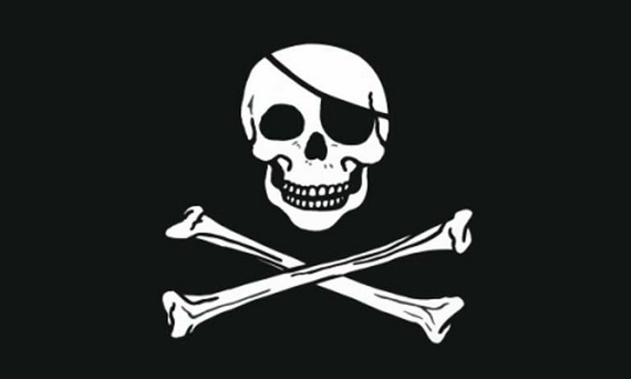 Piratenflagge Totenkopf Flagge schwarz-grau88x43cm , günstige