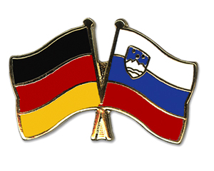 Bild von Freundschafts-Pin  Deutschland - Slowenien-Fahne Freundschafts-Pin  Deutschland - Slowenien-Flagge im Fahnenshop bestellen
