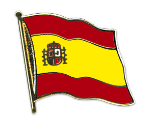 Bild von Flaggen-Pin Spanien mit Wappen-Fahne Flaggen-Pin Spanien mit Wappen-Flagge im Fahnenshop bestellen