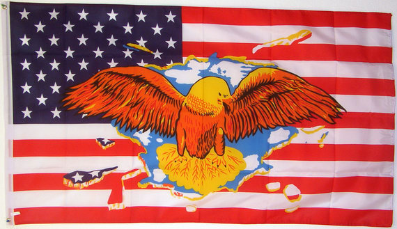 Bild von Flagge USA mit Adler-Fahne Flagge USA mit Adler-Flagge im Fahnenshop bestellen